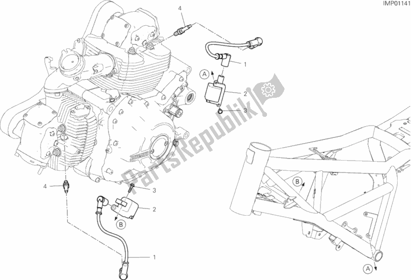Tutte le parti per il Cablaggio (bobina) del Ducati Scrambler Icon Thailand USA 803 2019